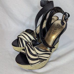 Guess Zebra Print Wedges (Never Worn Outdoors) Size 5